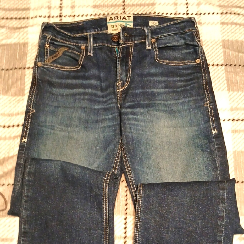 Ariat Slim Blue Jeans with Vintage Fade